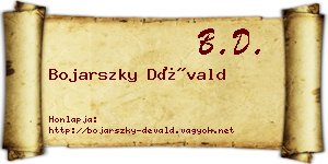 Bojarszky Dévald névjegykártya